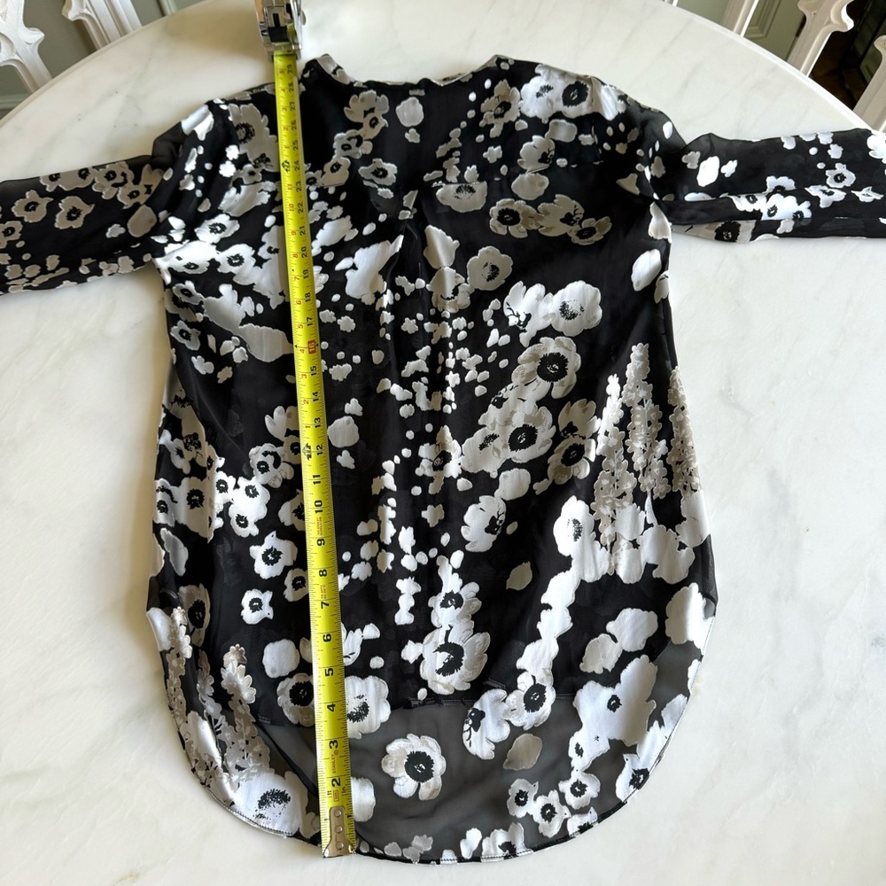 Alice + Olivia Belle Mandarin-Collar Floral-Print Blouse Sz S - Picture 8 of 11
